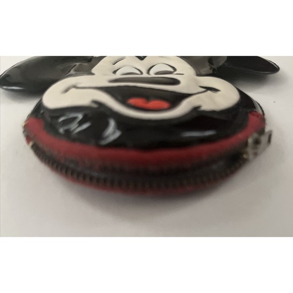 Vintage Walt Disney World Mickey Mouse Vinyl Zippered Coin Purse Squeaker Works - Picture 6 of 6